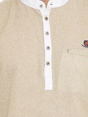 beige cotton short kurta - 14911882 - Standard Image - 4