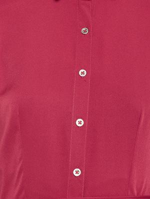 pink solid shirt dress - 14912060 - Standard Image - 4