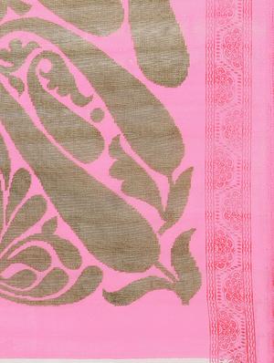 pink printed saree with blouse - 14912305 - Standard Image - 4