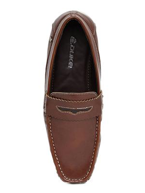 brown leatherette slip on loafer - 14912596 - Standard Image - 4