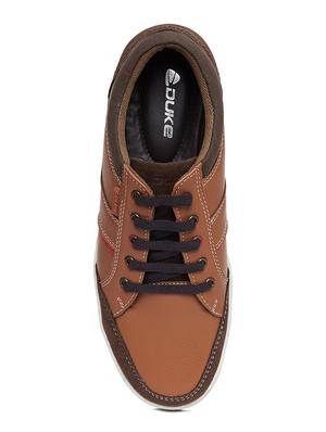 tan leatherette lace up sneaker - 14912608 - Standard Image - 4