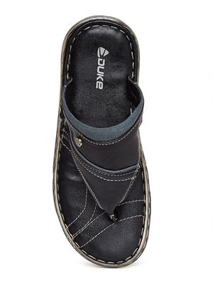 black leatherette toe separator slipper - 14912613 - Standard Image - 4
