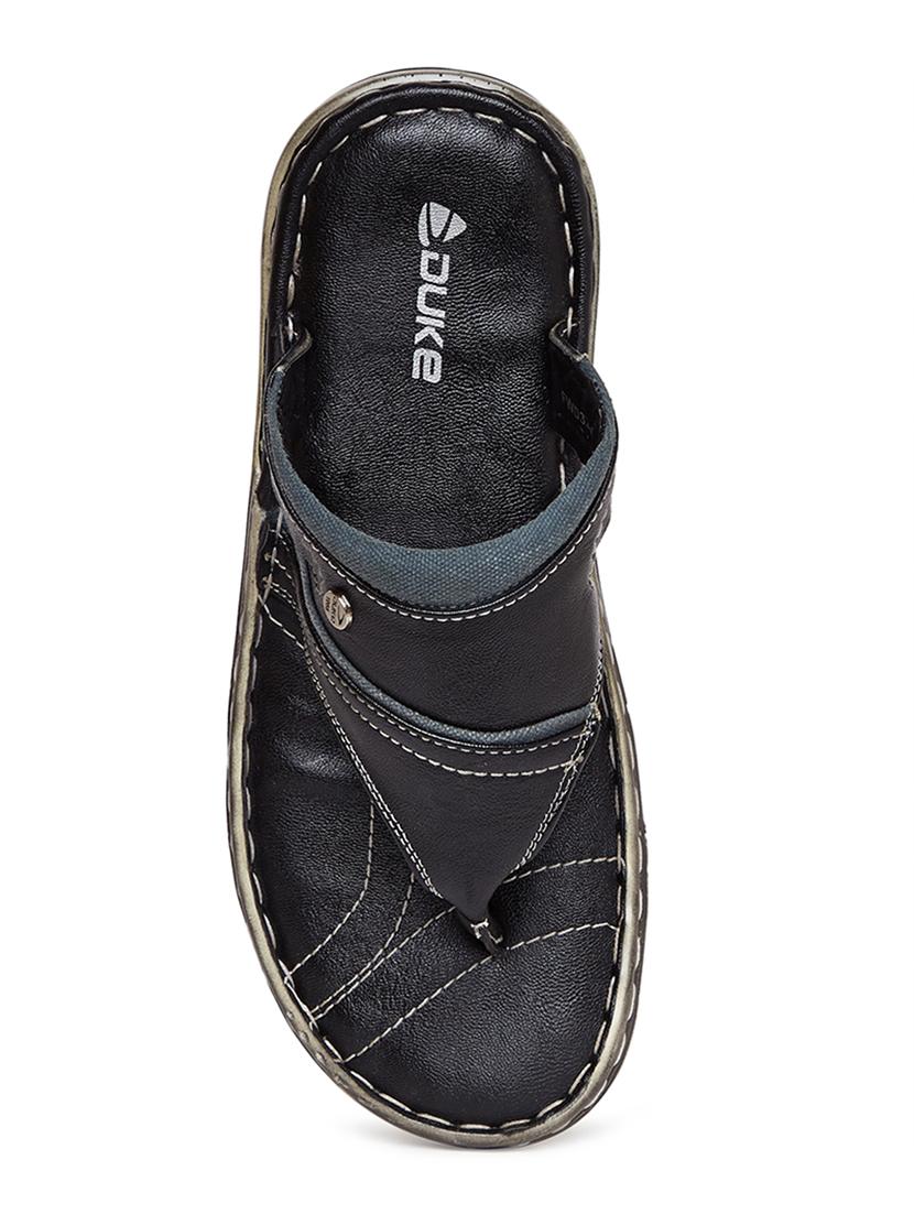 black leatherette toe separator slipper - 14912613 - Zoom Image - 4