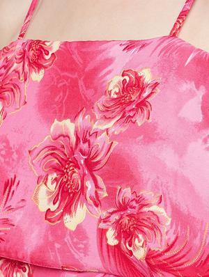 pink printed a-line dress - 14914973 - Standard Image - 4