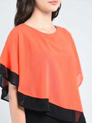 orange solid layered dress - 14915216 - Standard Image - 4