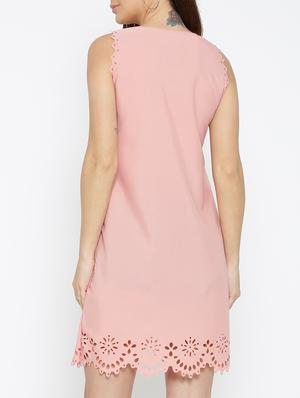 solid pink a-line dress - 14915965 - Standard Image - 4