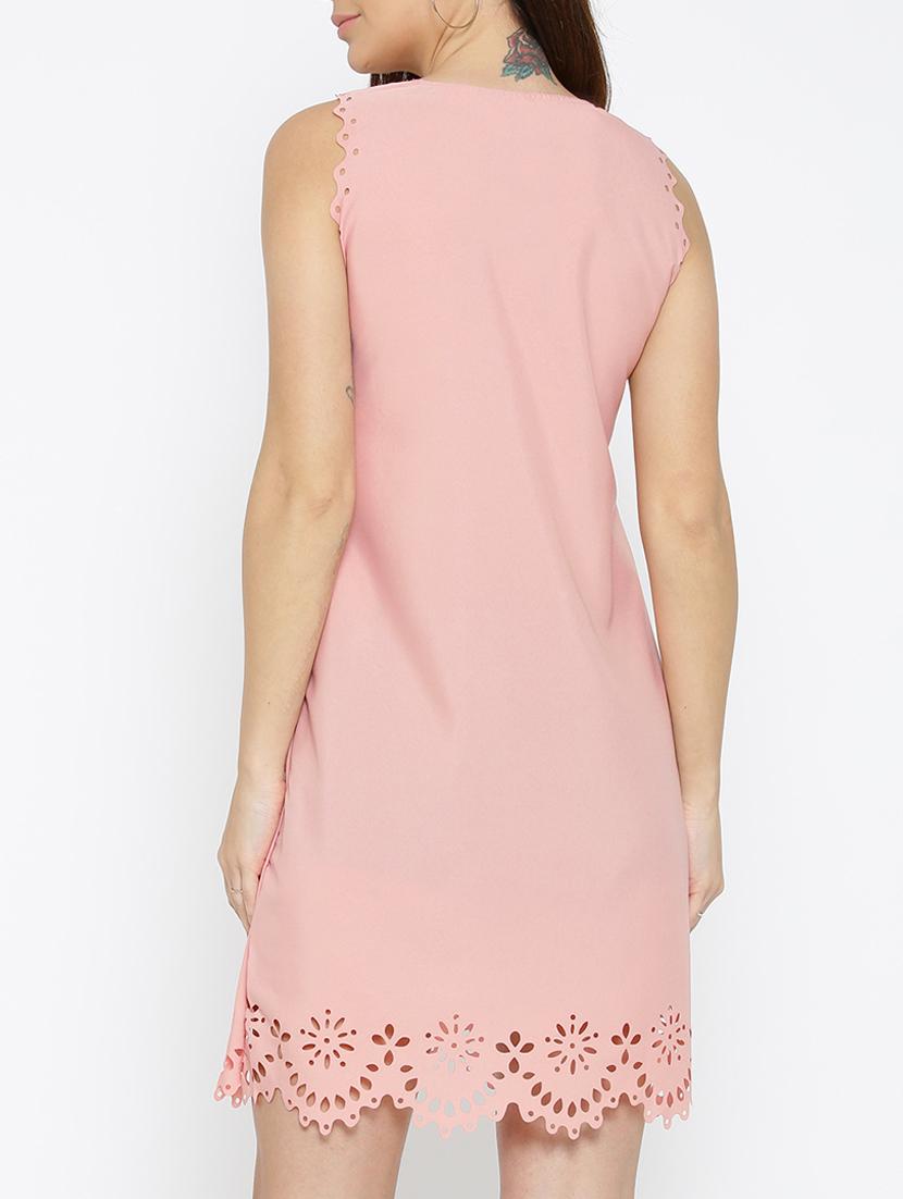 solid pink a-line dress - 14915965 - Zoom Image - 4