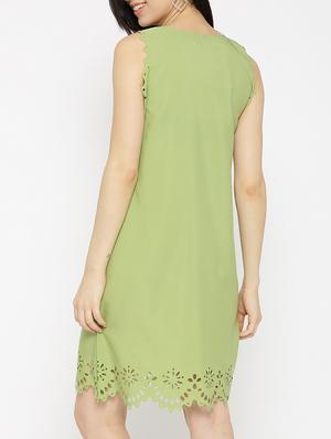 solid green a-line dress - 14915967 - Standard Image - 4