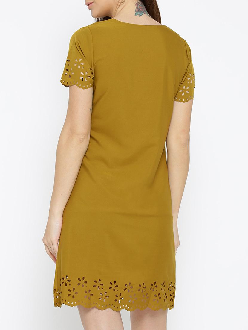solid green a-line dress - 14915972 - Zoom Image - 4