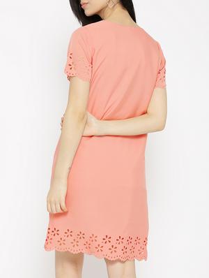 solid pink a-line dress - 14915975 - Standard Image - 4