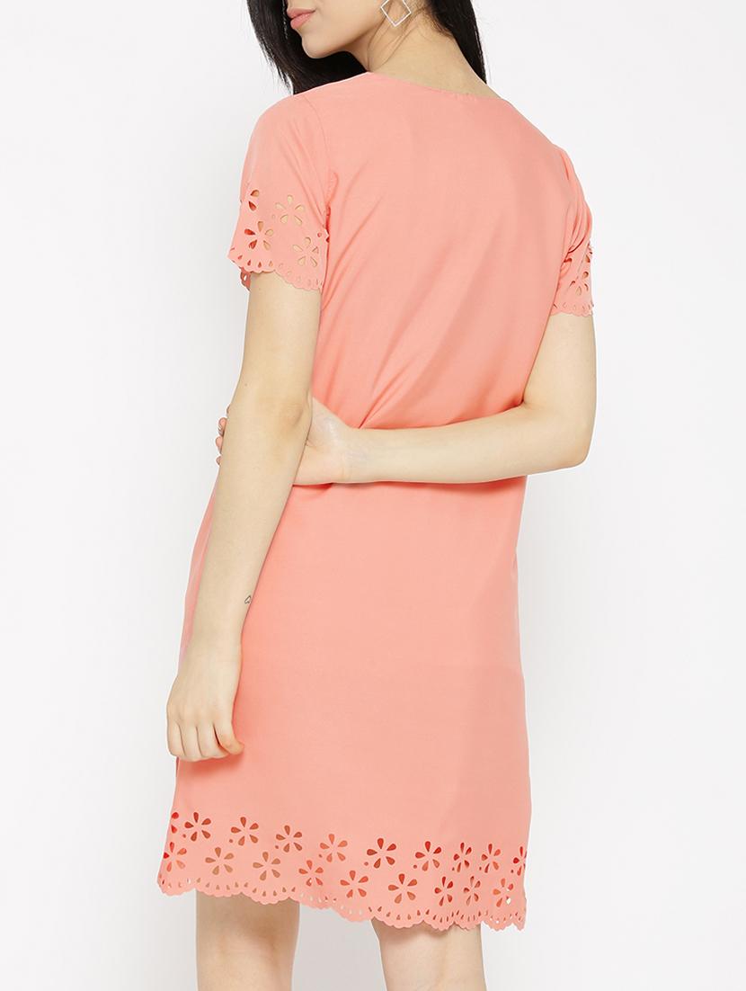 solid pink a-line dress - 14915975 - Zoom Image - 4