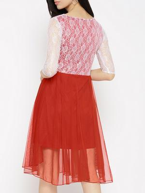 red fit & flare dress - 14915979 - Standard Image - 4