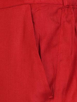 red rayon straight palazzo - 14918946 - Standard Image - 4