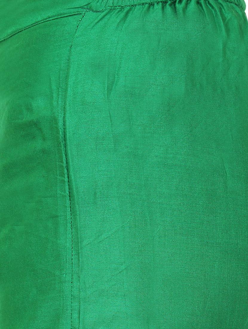 green rayon flared palazzo - 14918975 - Zoom Image - 4