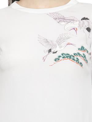 white printed ruffled sleeved top - 14919776 - Standard Image - 4