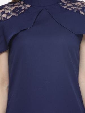 navy blue laced top - 14919779 - Standard Image - 4
