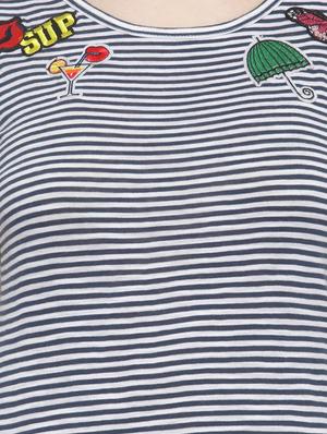 black striped cotton tee - 14919785 - Standard Image - 4