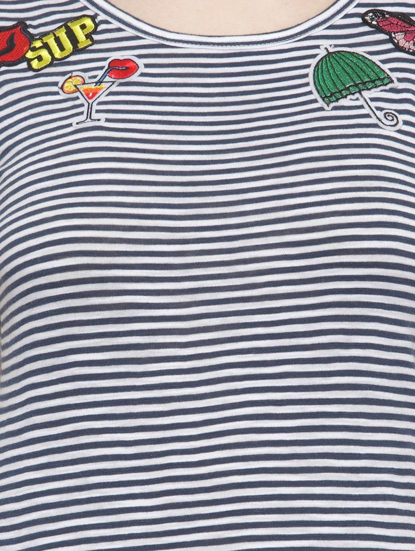 black striped cotton tee - 14919785 - Zoom Image - 4