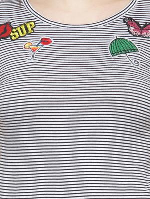black striped cotton tee - 14919786 - Standard Image - 4