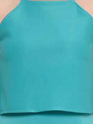 blue solid layered dress - 14921021 - Standard Image - 4