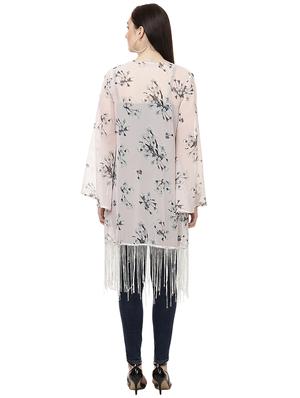 Beige printed shrug - 14923829 - Standard Image - 4