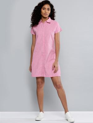 checkered shirt dress - 14923837 - Standard Image - 4