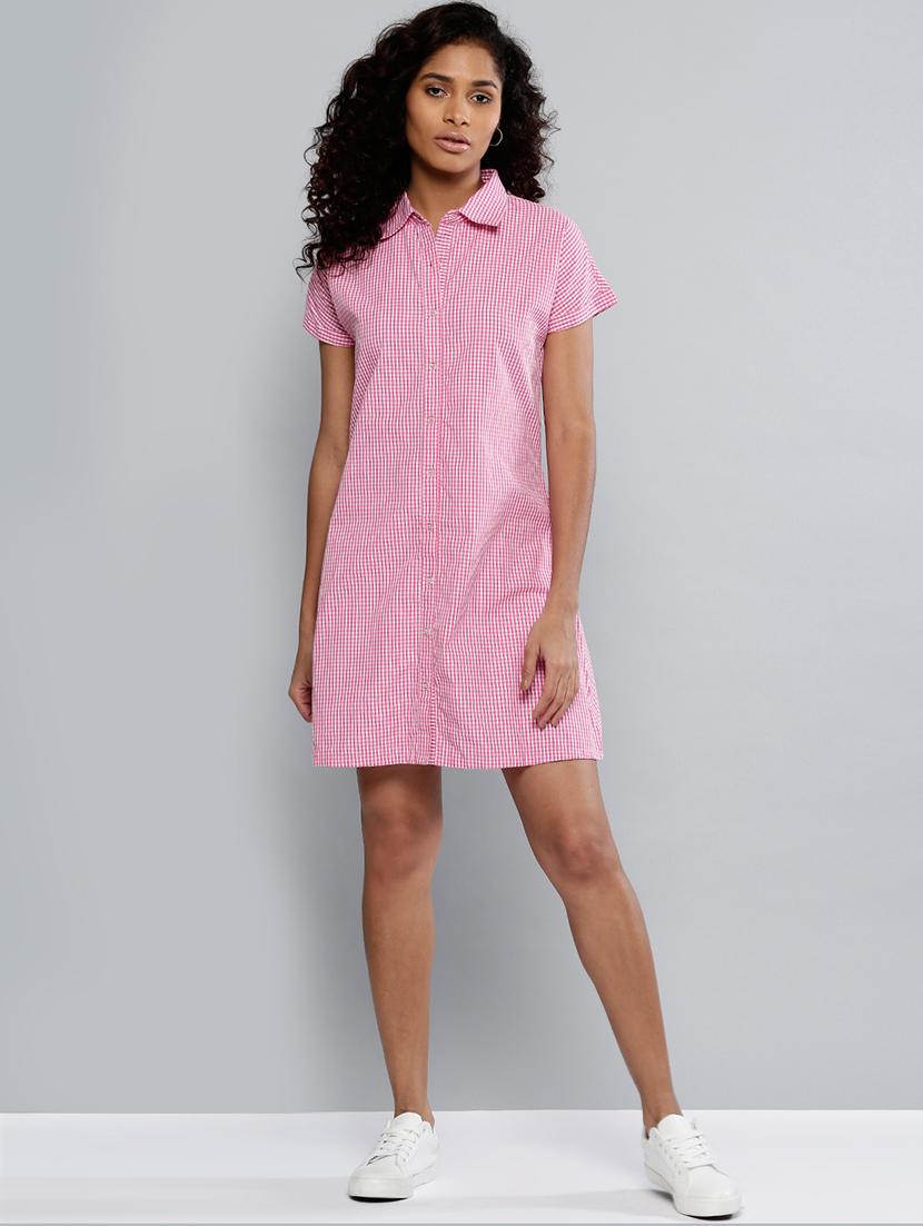 checkered shirt dress - 14923837 - Zoom Image - 4