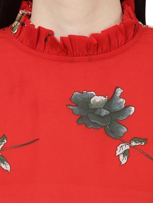 frilled neck drawstring waist top - 14923849 - Standard Image - 4