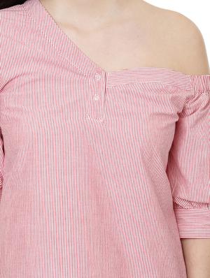 single shoulder striped top - 14923857 - Standard Image - 4