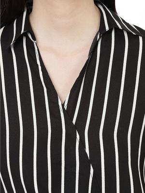 striped wrap polyester top - 14923865 - Standard Image - 4