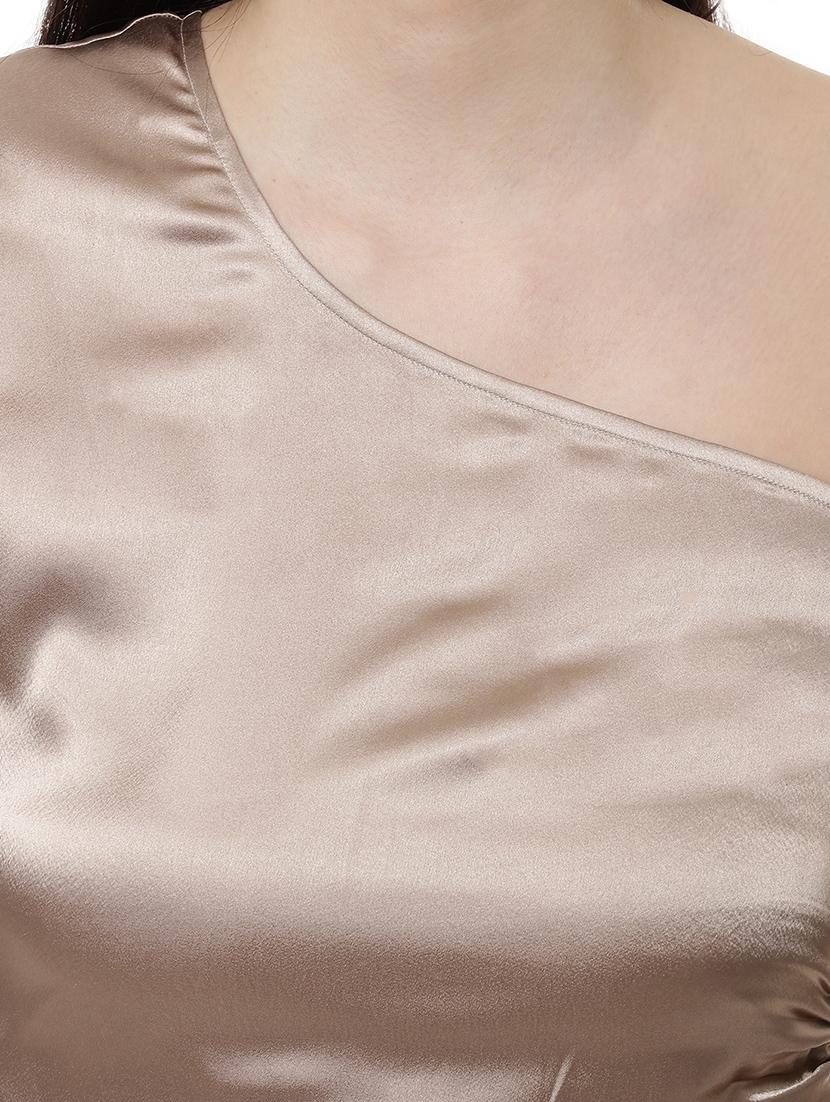 metallic single shoulder peplum top - 14923869 - Zoom Image - 4