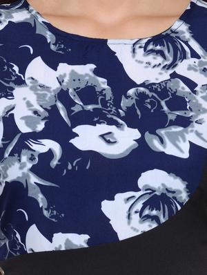 blue printed crepe maxi dress - 14923892 - Standard Image - 4