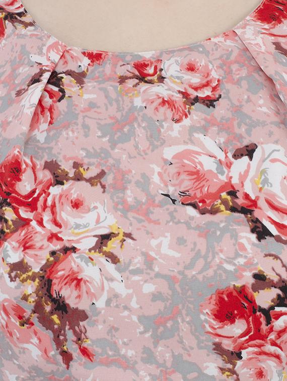 Floral self tie belted flare dress - 14924063 - Zoom Image - 4