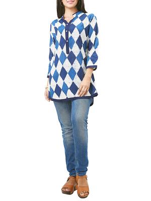 blue rayon aline kurti - 14924305 - Standard Image - 4