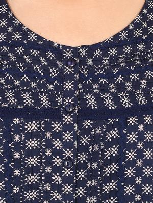 blue printed cotton top - 14924332 - Standard Image - 4