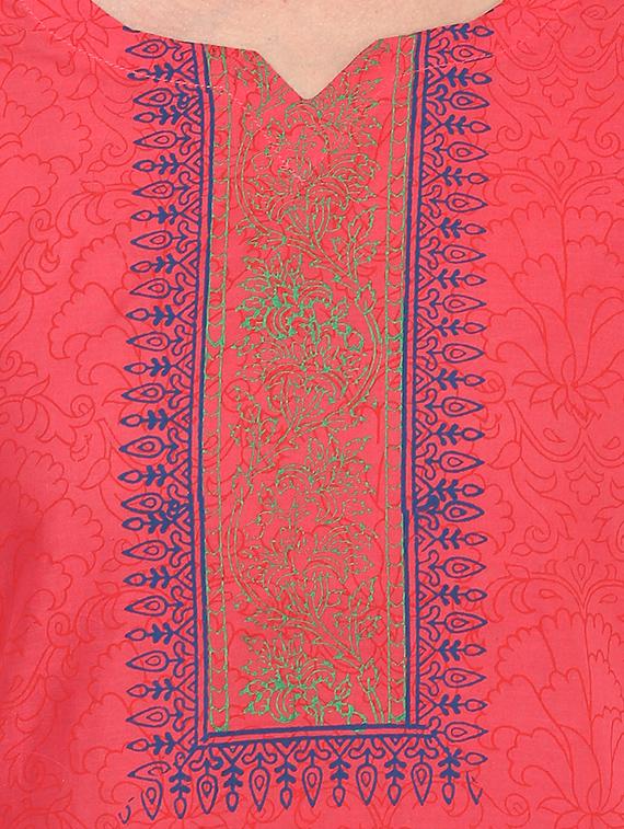 peach cotton straight kurta - 14924542 - Zoom Image - 4
