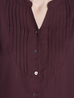 Purple crepe solid kurta - 14925985 - Standard Image - 4