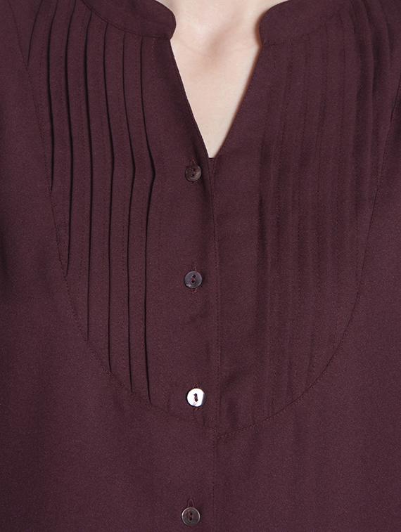 Purple crepe solid kurta - 14925985 - Zoom Image - 4