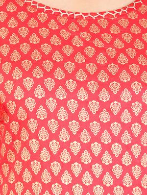 red rayon straight kurta - 14926006 - Standard Image - 4
