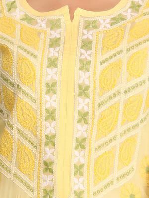 ada yellow cotton straight kurta - 14926670 - Standard Image - 4