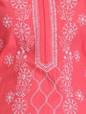 ada pink cotton straight kurta - 14926681 - Standard Image - 4