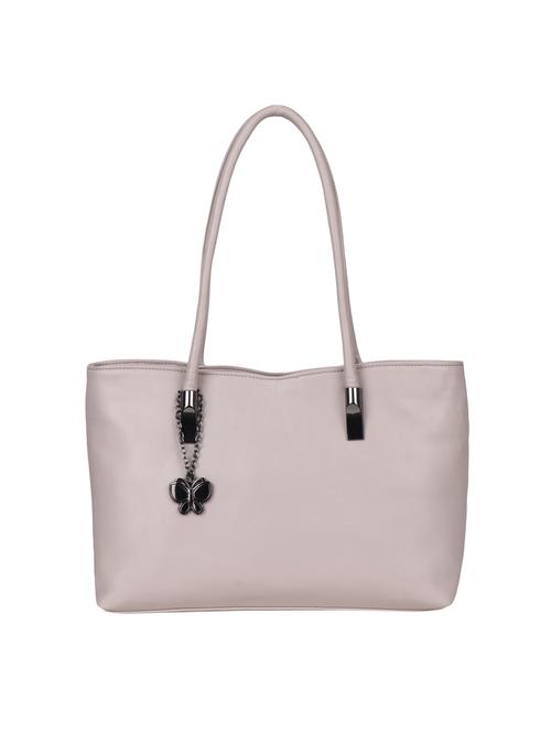 cream leatherette regular handbag - 14929133 - Very Small Image - 1