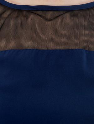 Mesh yoke flared hem top - 14930592 - Standard Image - 4
