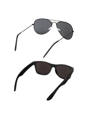 Abner Aviator, Wayfarer Sunglasses (Black, Blue) - 14931158 - Standard Image - 4