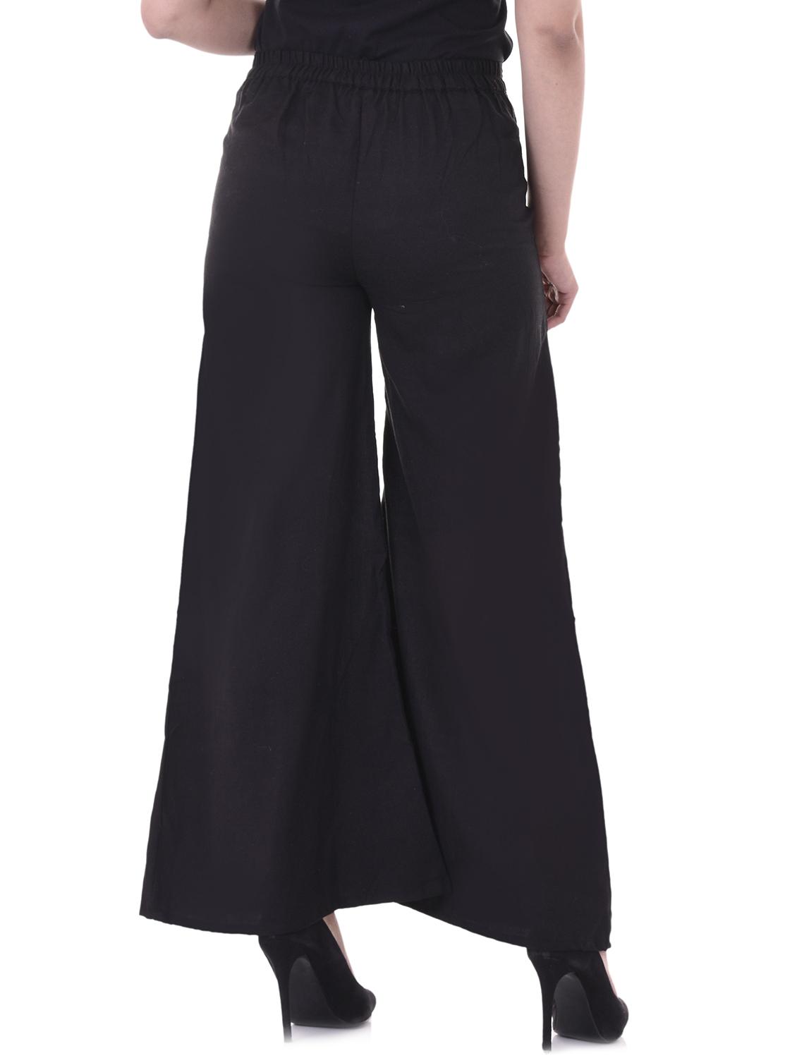 black rayon flared palazzo - 14931287 - Zoom Image - 4