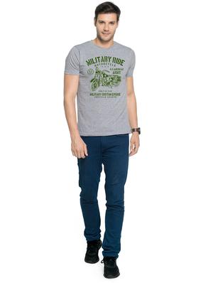 grey cotton chest print tshirt - 14933057 - Standard Image - 4