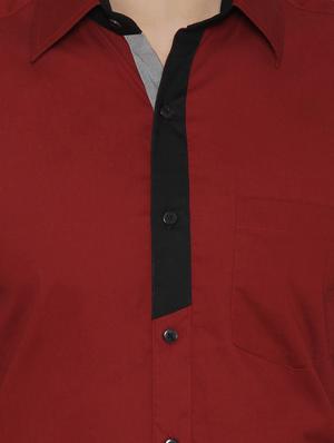 maroon cotton casual shirt - 14933261 - Standard Image - 4