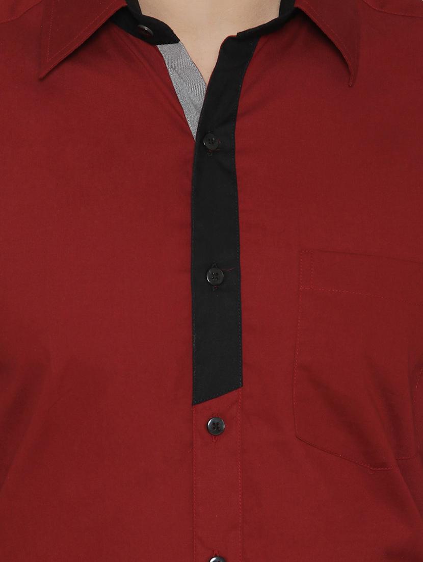 maroon cotton casual shirt - 14933261 - Zoom Image - 4