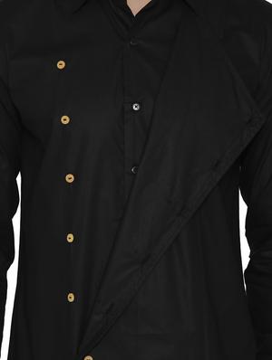 black cotton casual shirt - 14933268 - Standard Image - 4