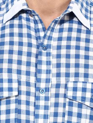 blue cotton casual shirt - 14933636 - Standard Image - 4